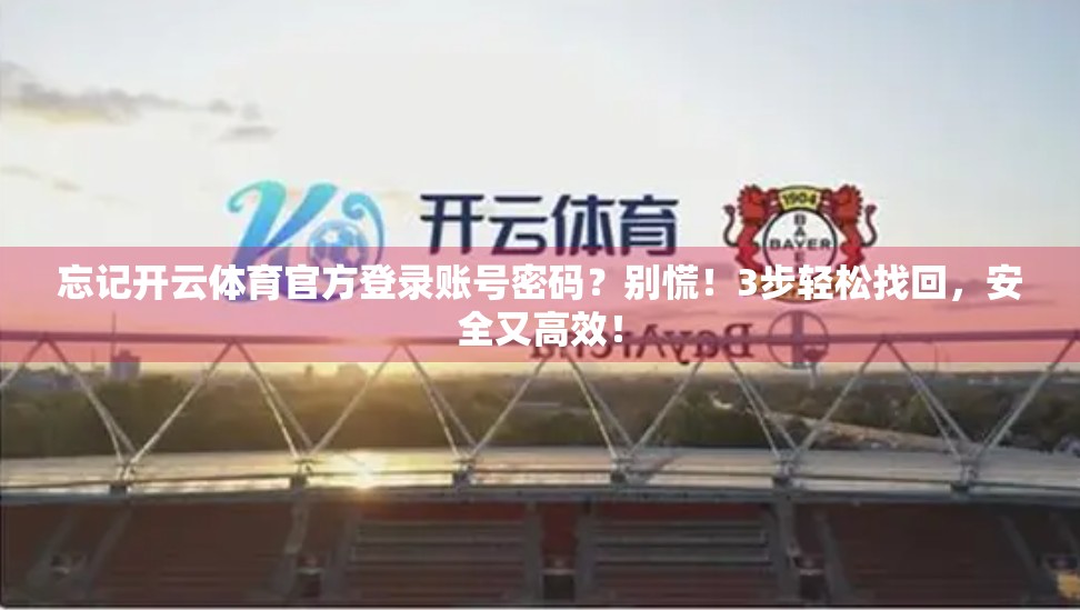 忘记开云体育官方登录账号密码？别慌！3步轻松找回，安全又高效！
